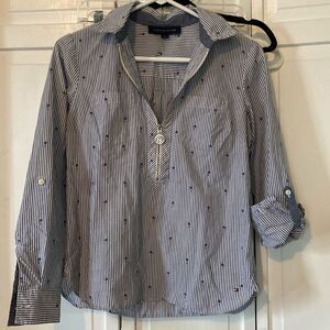 Tommy Hilfiger 1/2 zip blouse - Palm Trees - Size XS